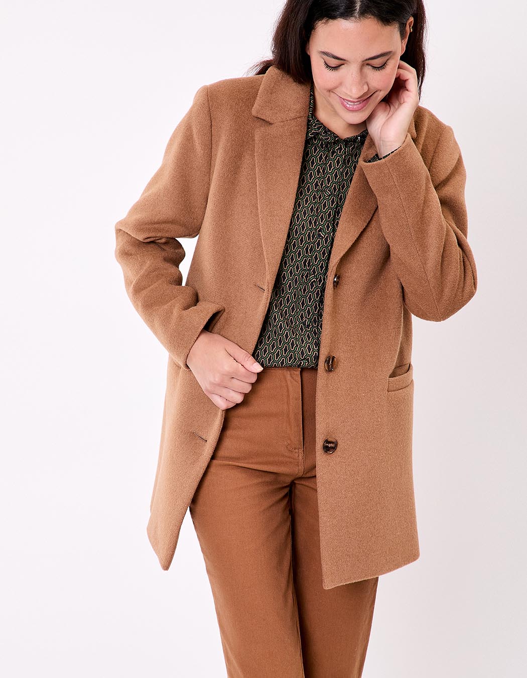 Manteau droit lainage imprimé La Fiancée