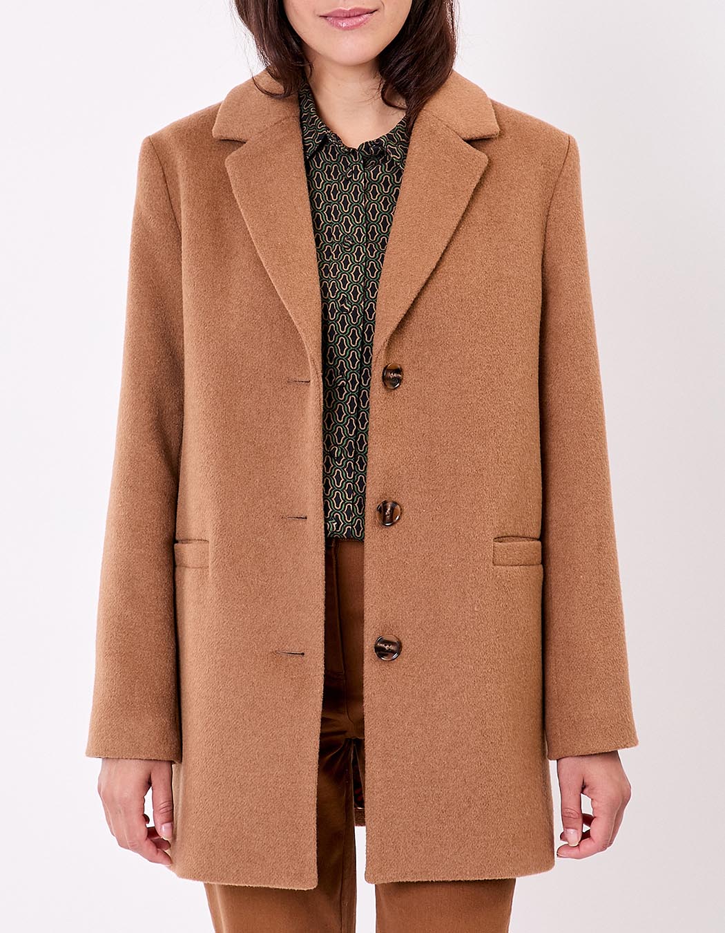 Manteau droit lainage imprimé La Fiancée