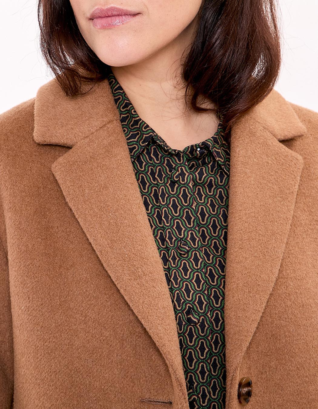 Manteau droit lainage imprimé La Fiancée