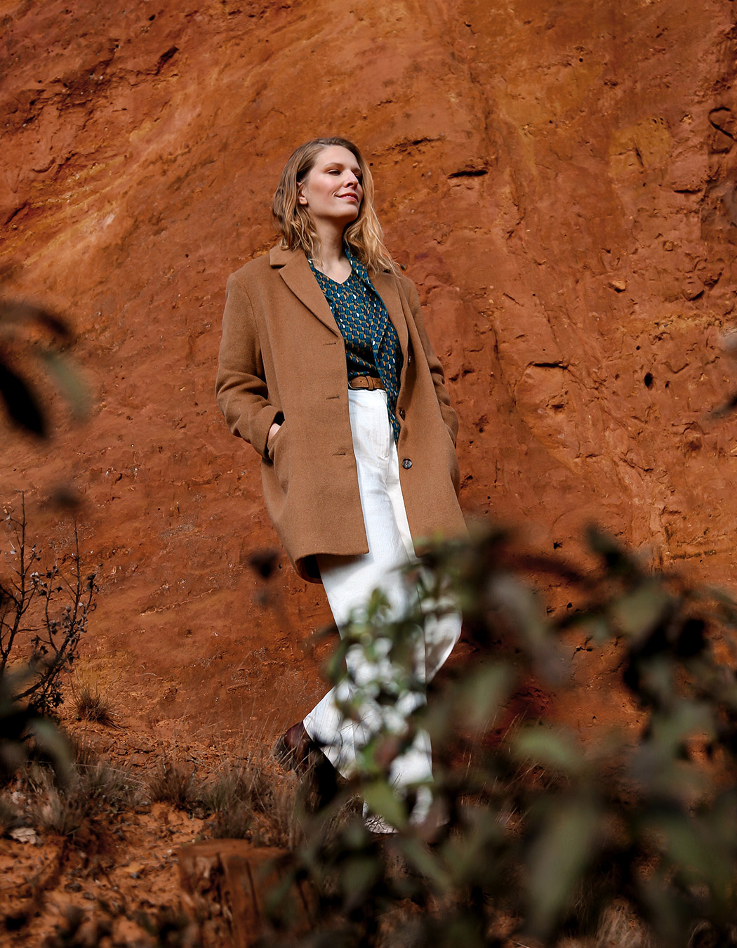 Manteau droit lainage imprimé La Fiancée