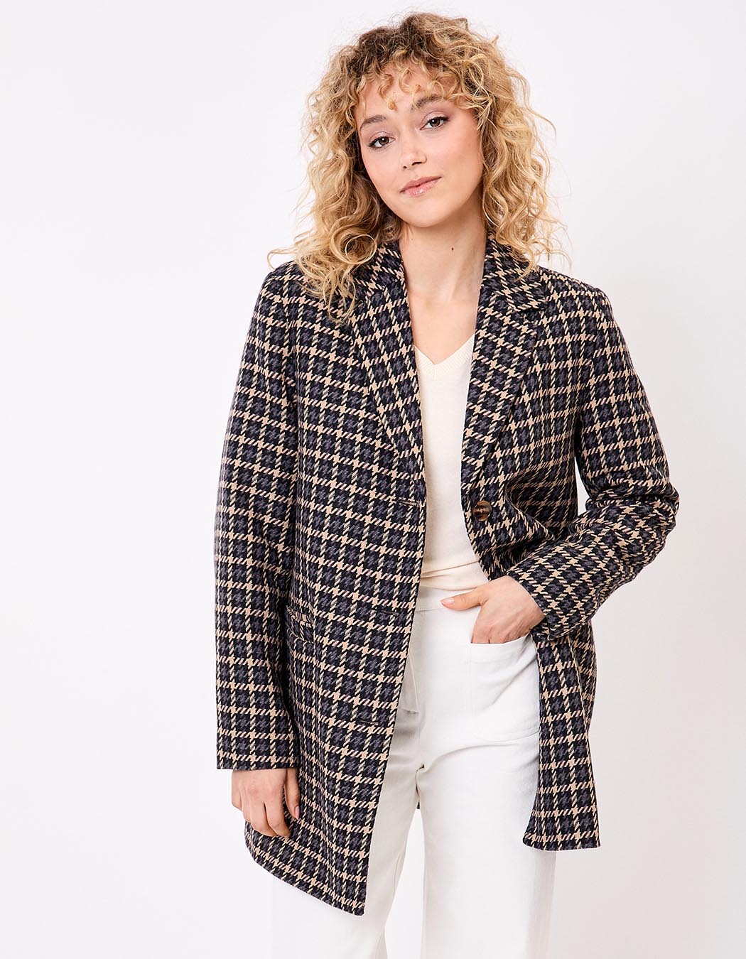 Manteau droit lainage imprimé La Fiancée