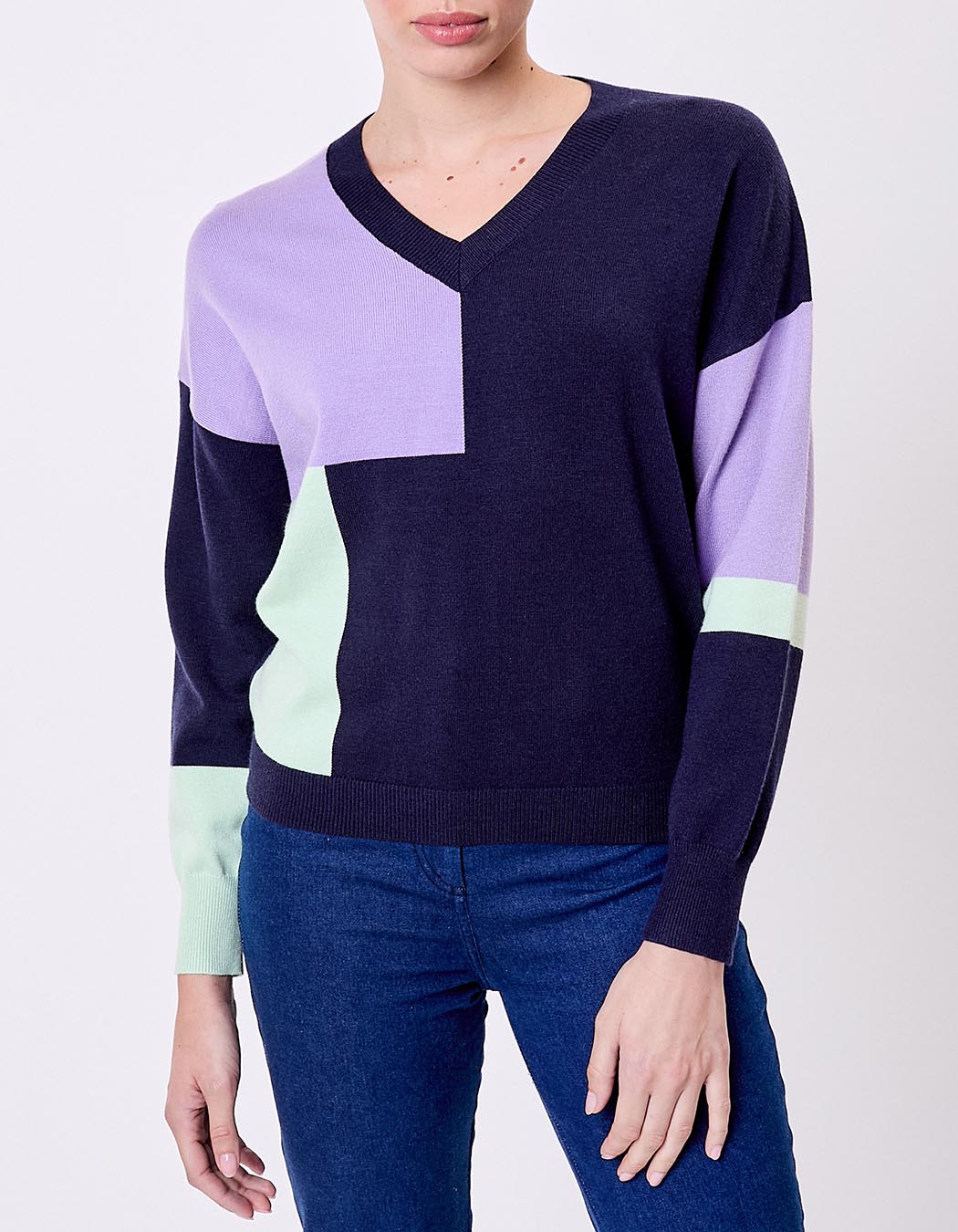 Pull tricot patchwork imprimé La Fiancée