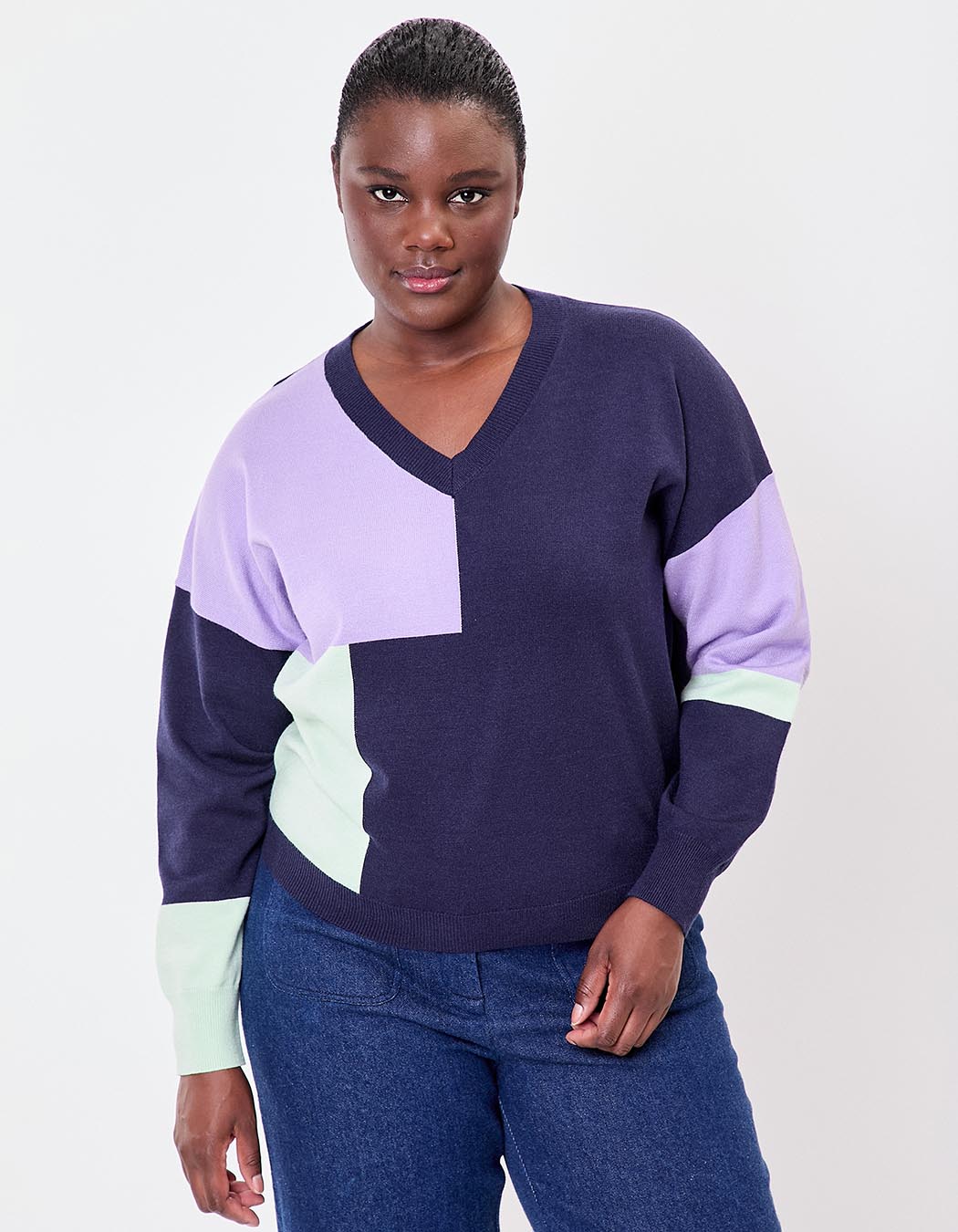 Pull tricot patchwork imprimé La Fiancée