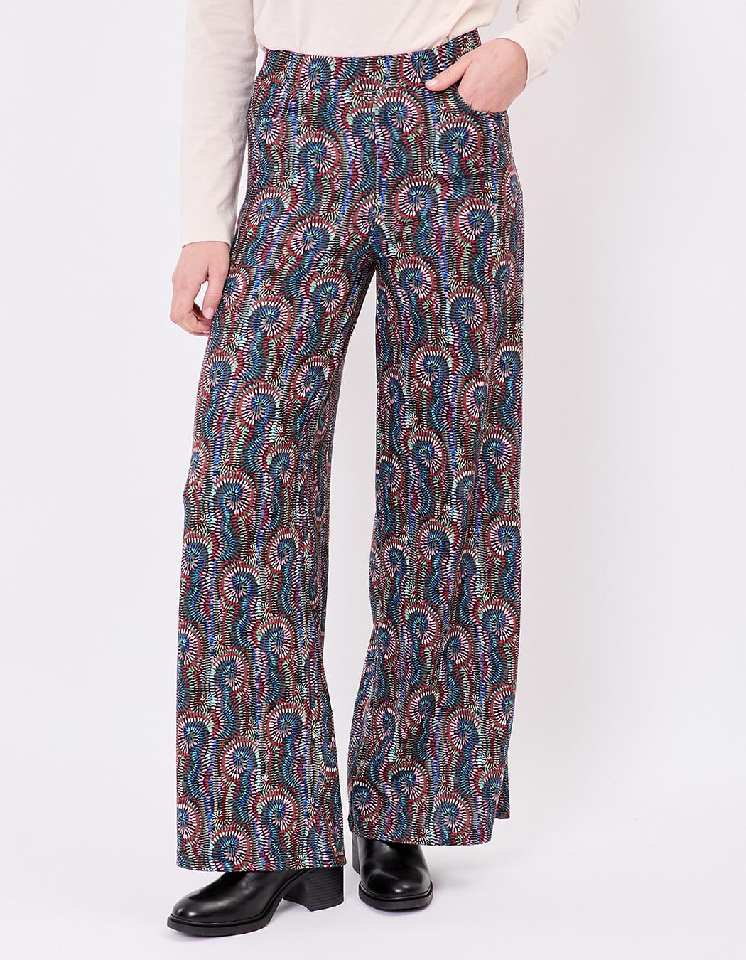 Pantalon large maille souple imprimé La Fiancée