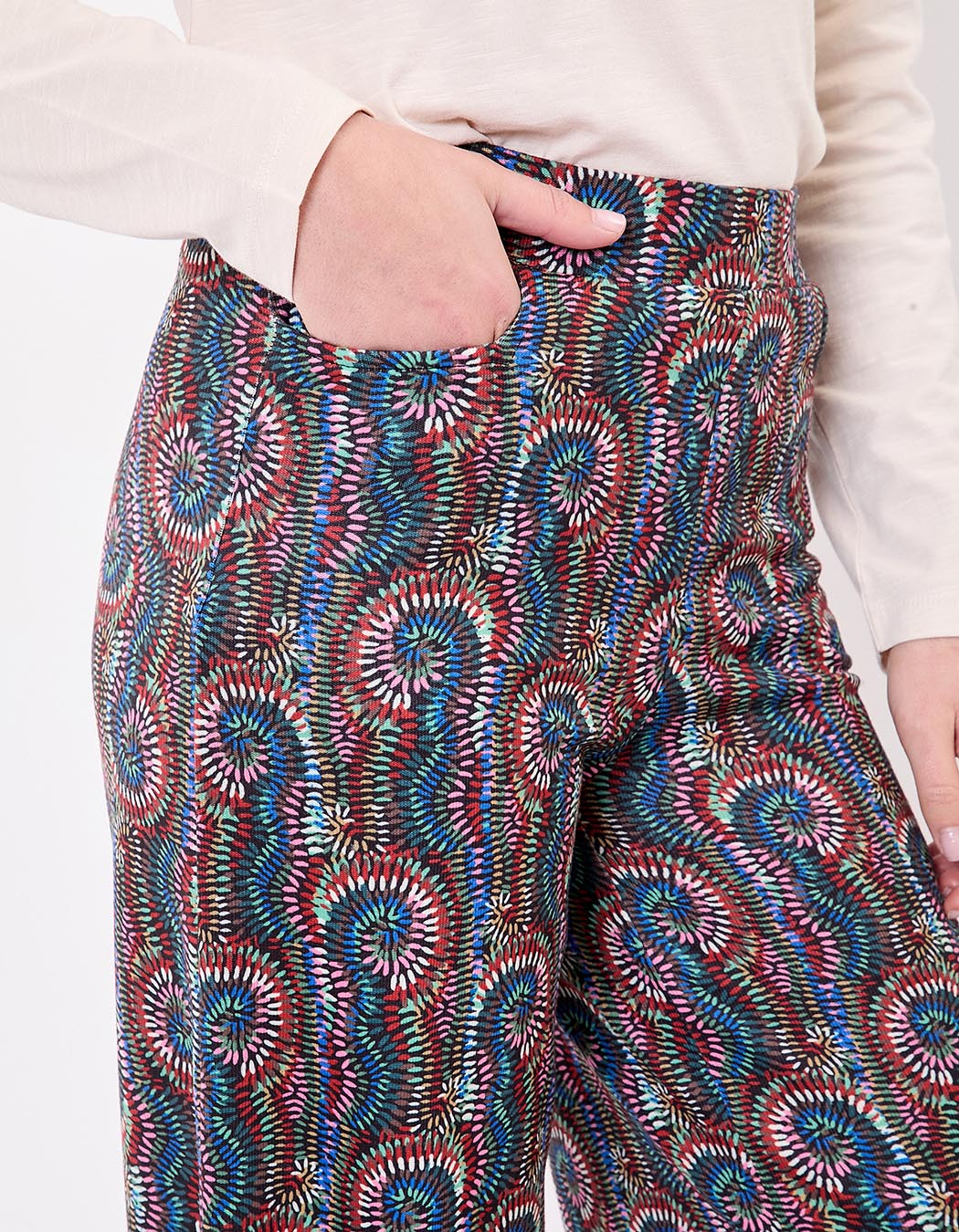 Pantalon large maille souple imprimé La Fiancée