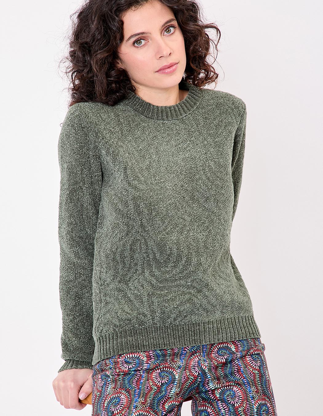 Pull maille duveteuse imprimé La Fiancée