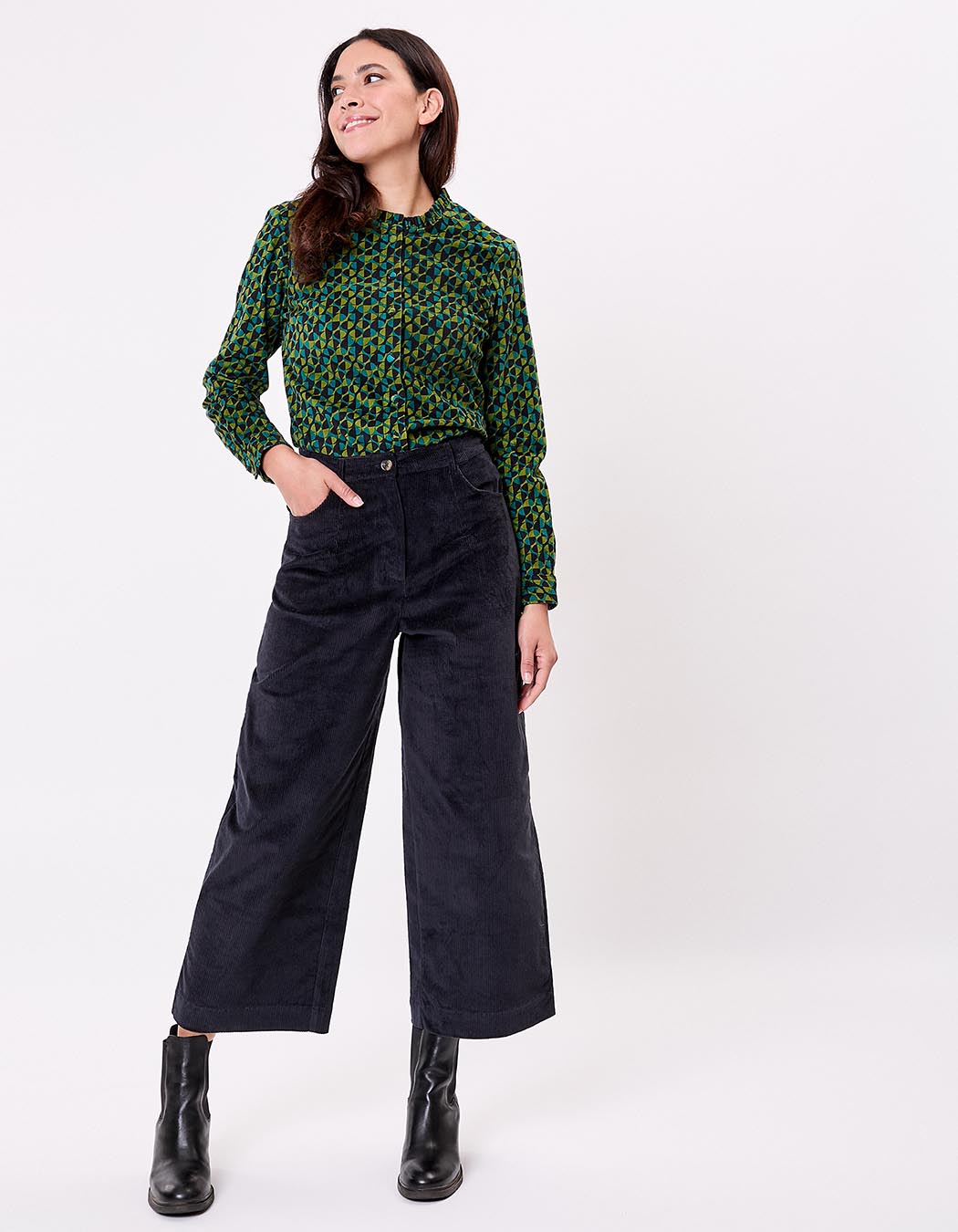 Pantalon velours large 7/8 imprimé La Fiancée