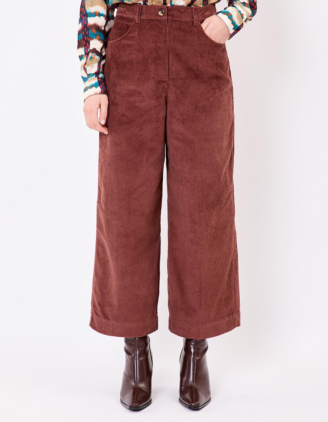Pantalon velours large 7/8 imprimé La Fiancée