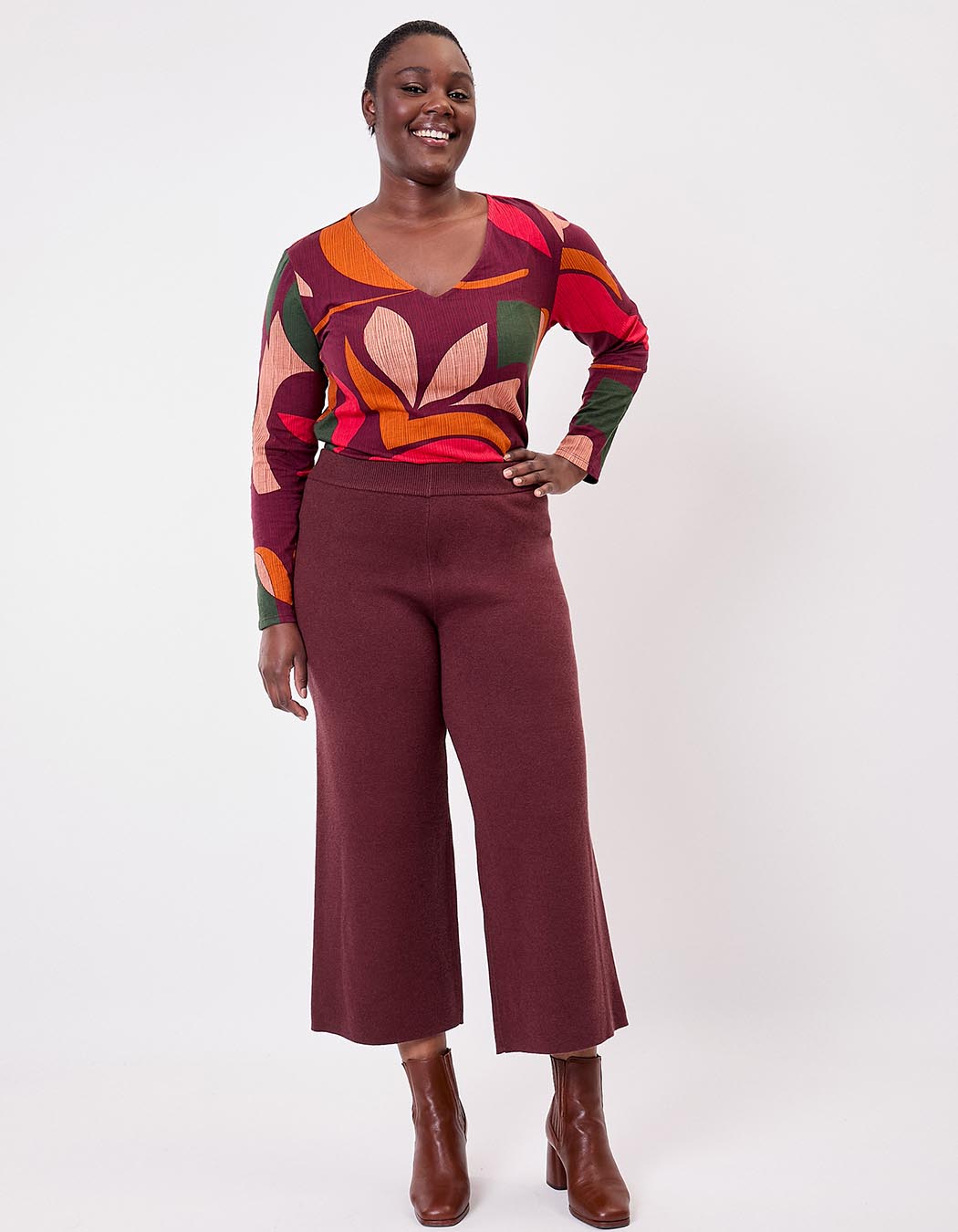 Pantalon maille large imprimé La Fiancée