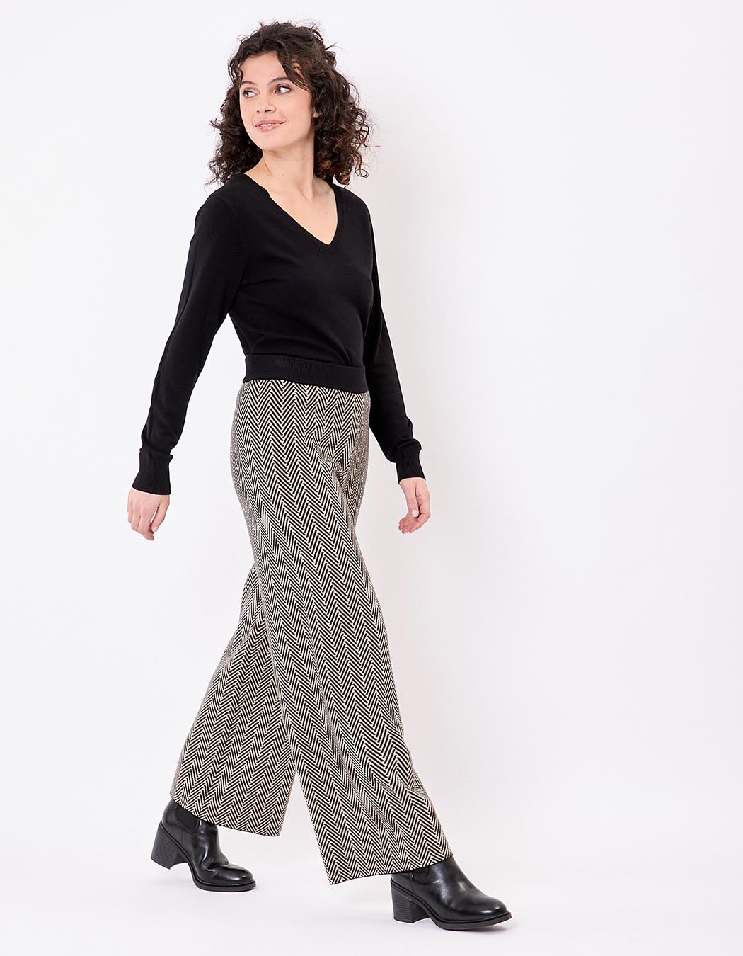 Pantalon maille large imprimé La Fiancée