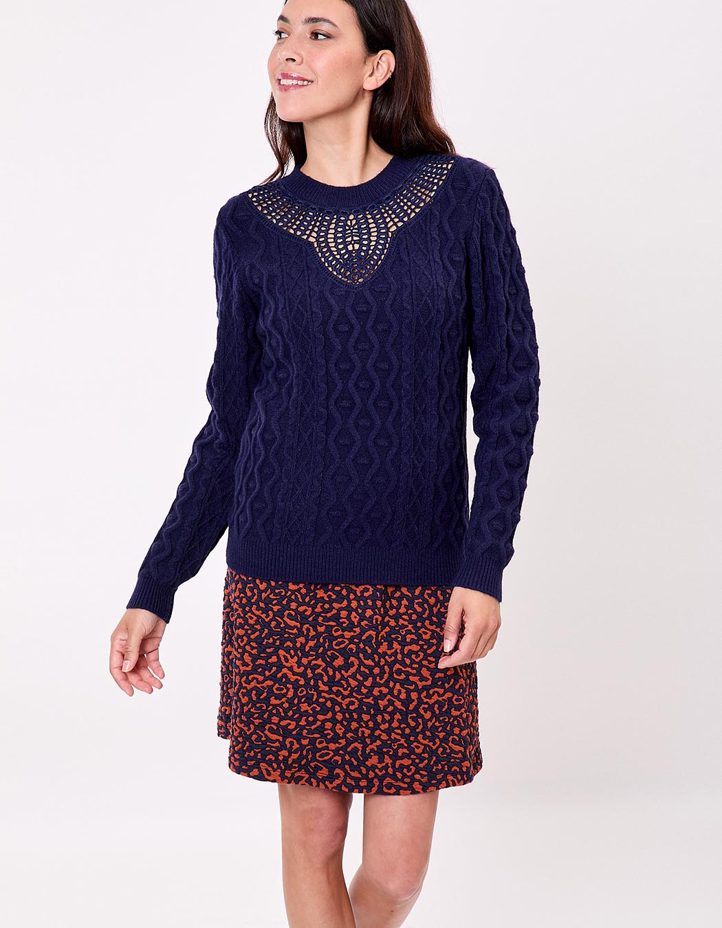 Pull maille brodée imprimé La Fiancée