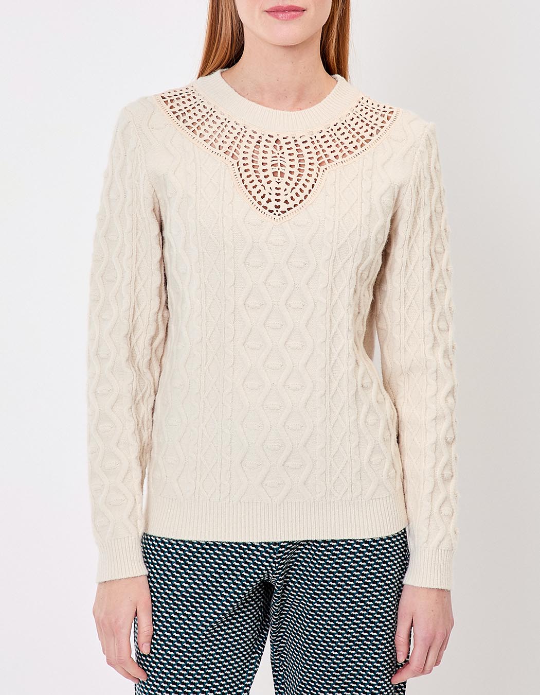 Pull maille brodée imprimé La Fiancée