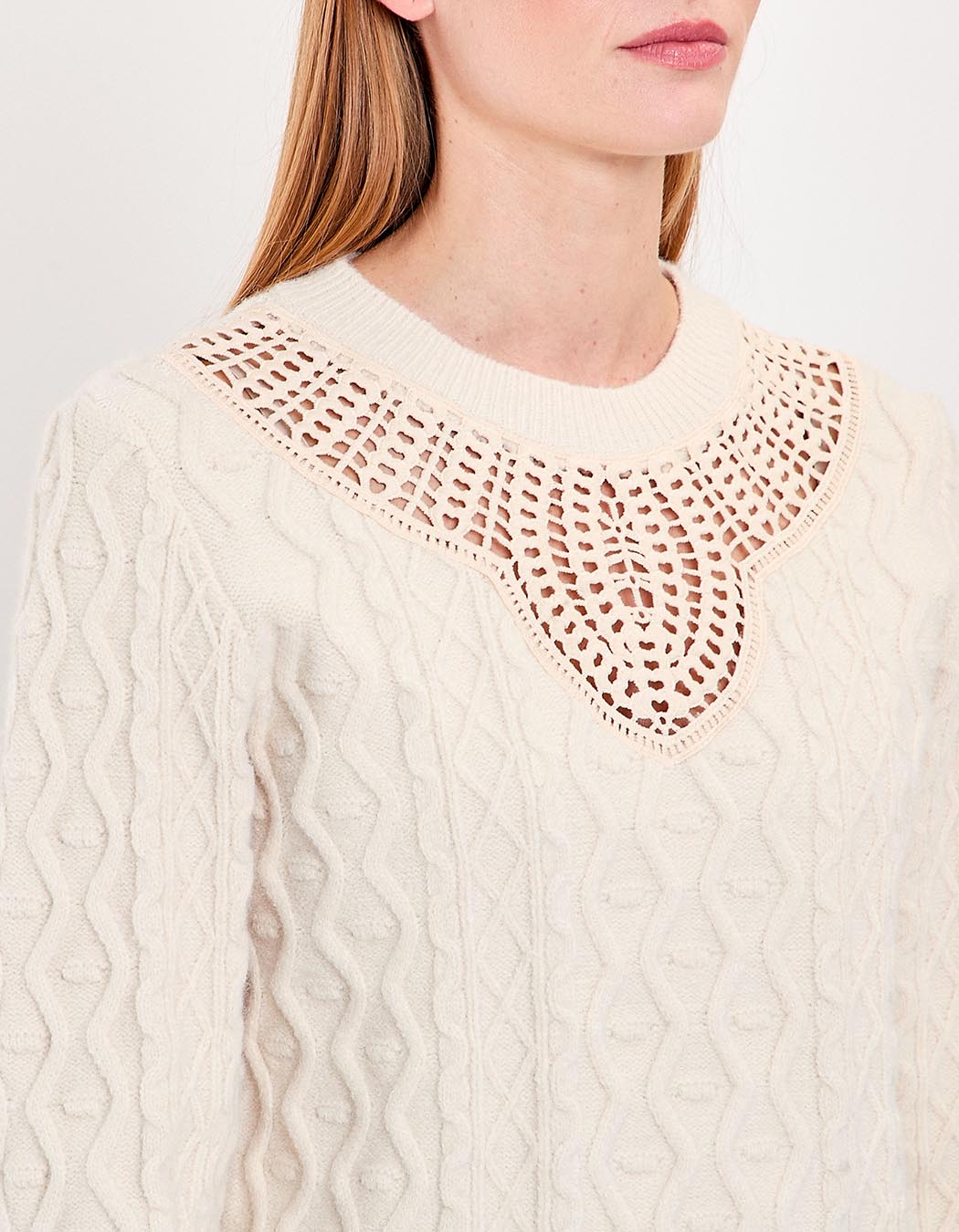 Pull maille brodée imprimé La Fiancée