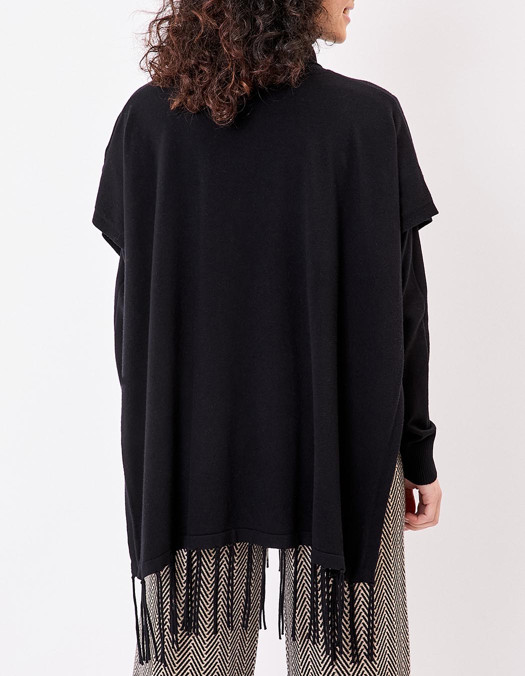 Poncho maille col roulé imprimé La Fiancée