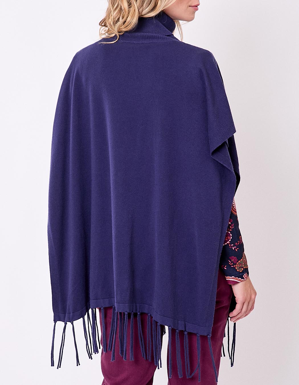 Poncho maille col roulé imprimé La Fiancée