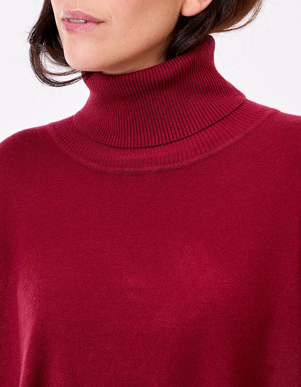 Poncho maille col roulé imprimé La Fiancée