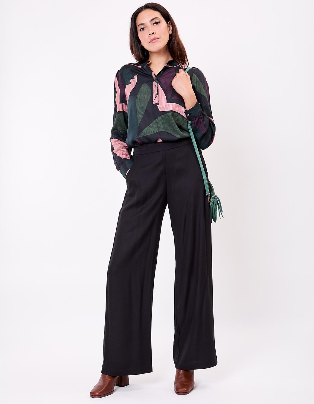 Pantalon large fluide imprimé La Fiancée