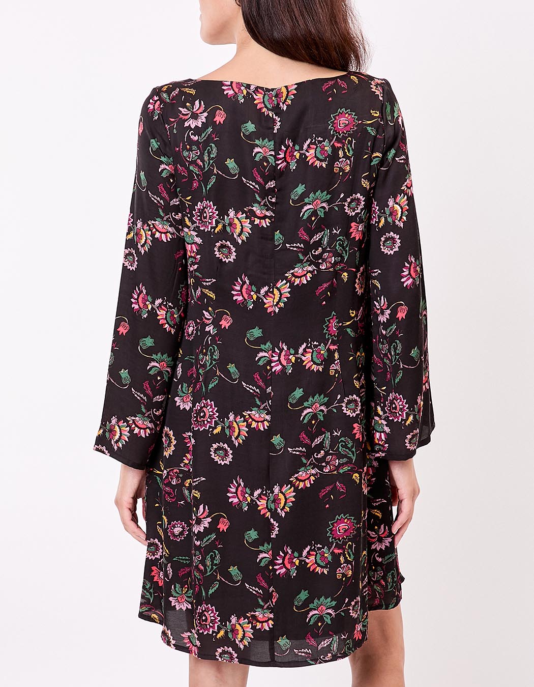 Robe fluide satinée trapèze imprimé La Fiancée