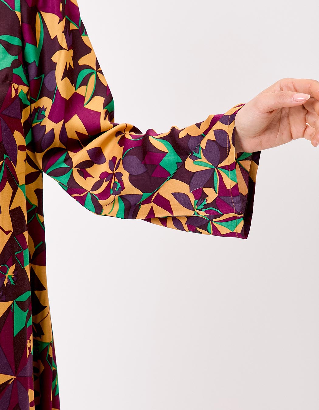 Robe fluide satinée trapèze imprimé La Fiancée