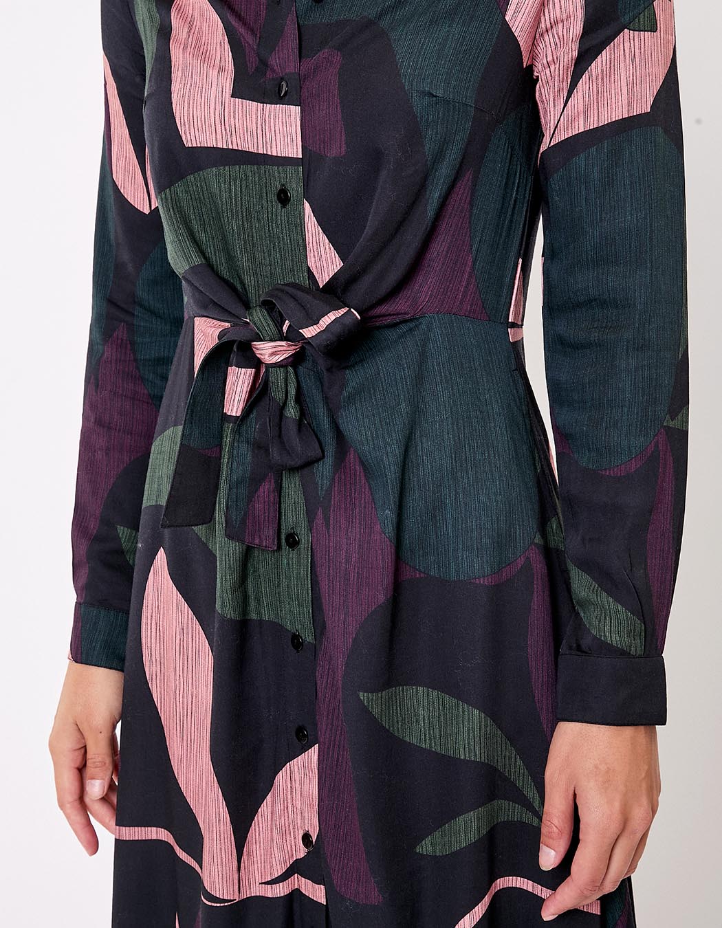 Robe chemise midi fluide à nouer imprimé La Fiancée