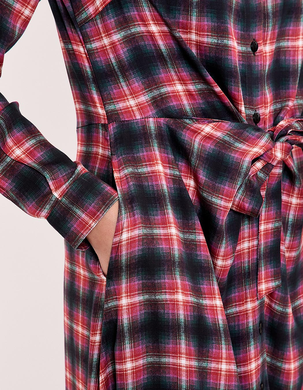 Robe chemise midi fluide à nouer imprimé La Fiancée
