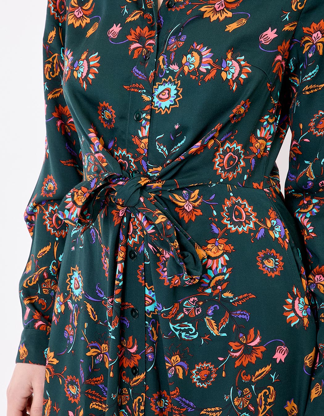 Robe chemise midi fluide à nouer imprimé La Fiancée