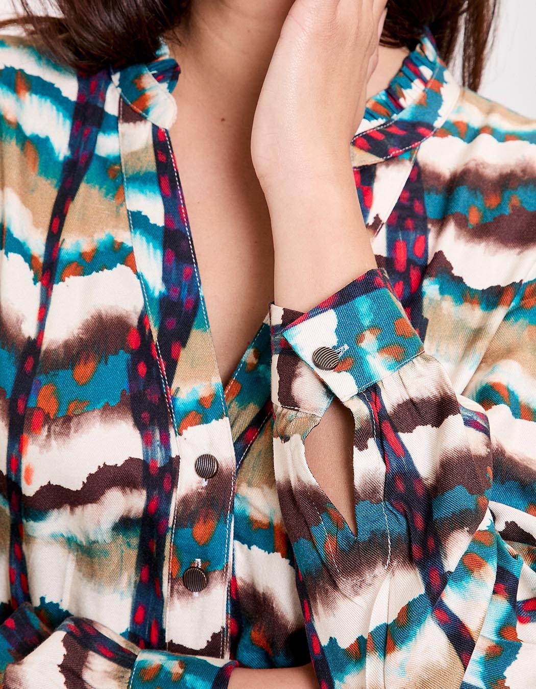 Robe midi fluide volants imprimé La Fiancée