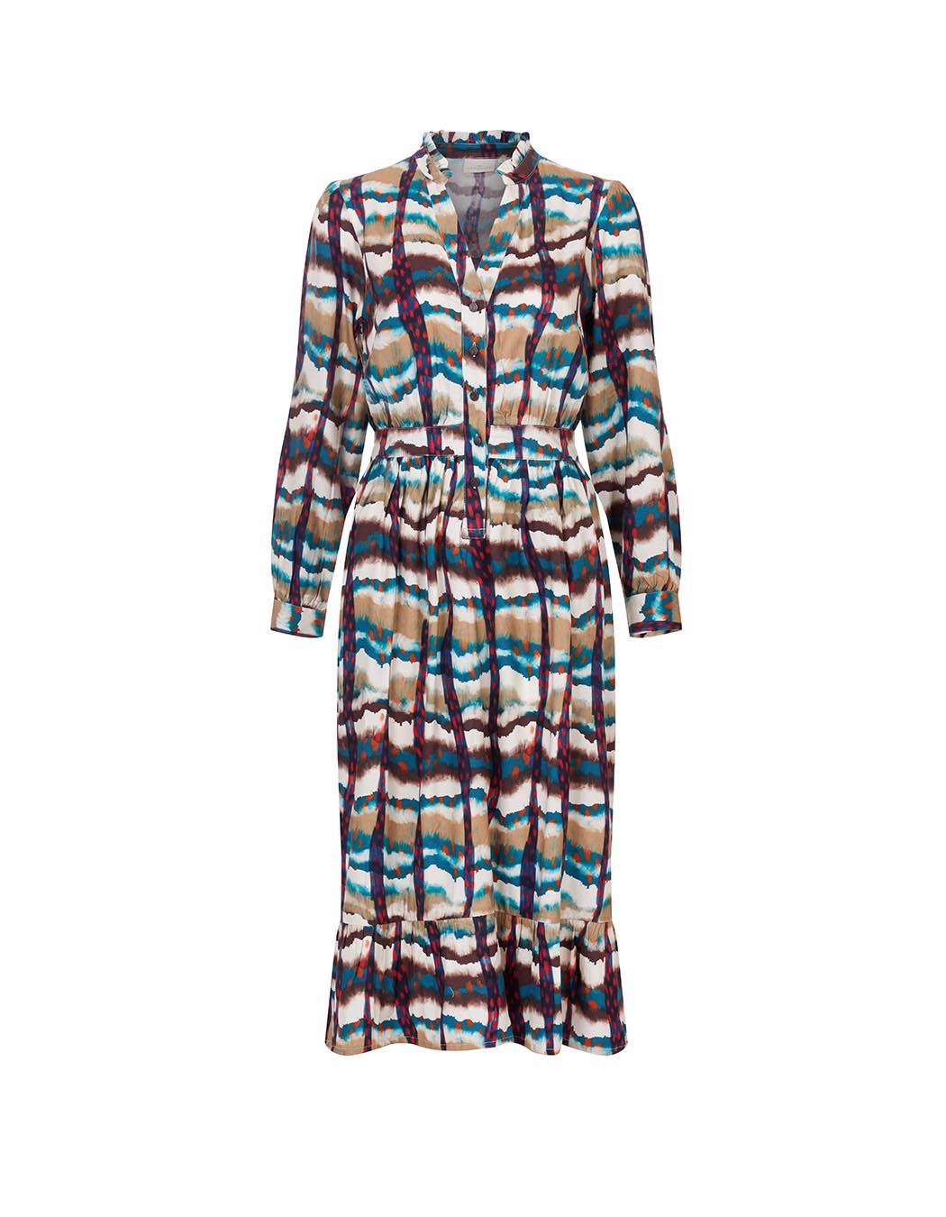 Robe midi fluide volants imprimé La Fiancée