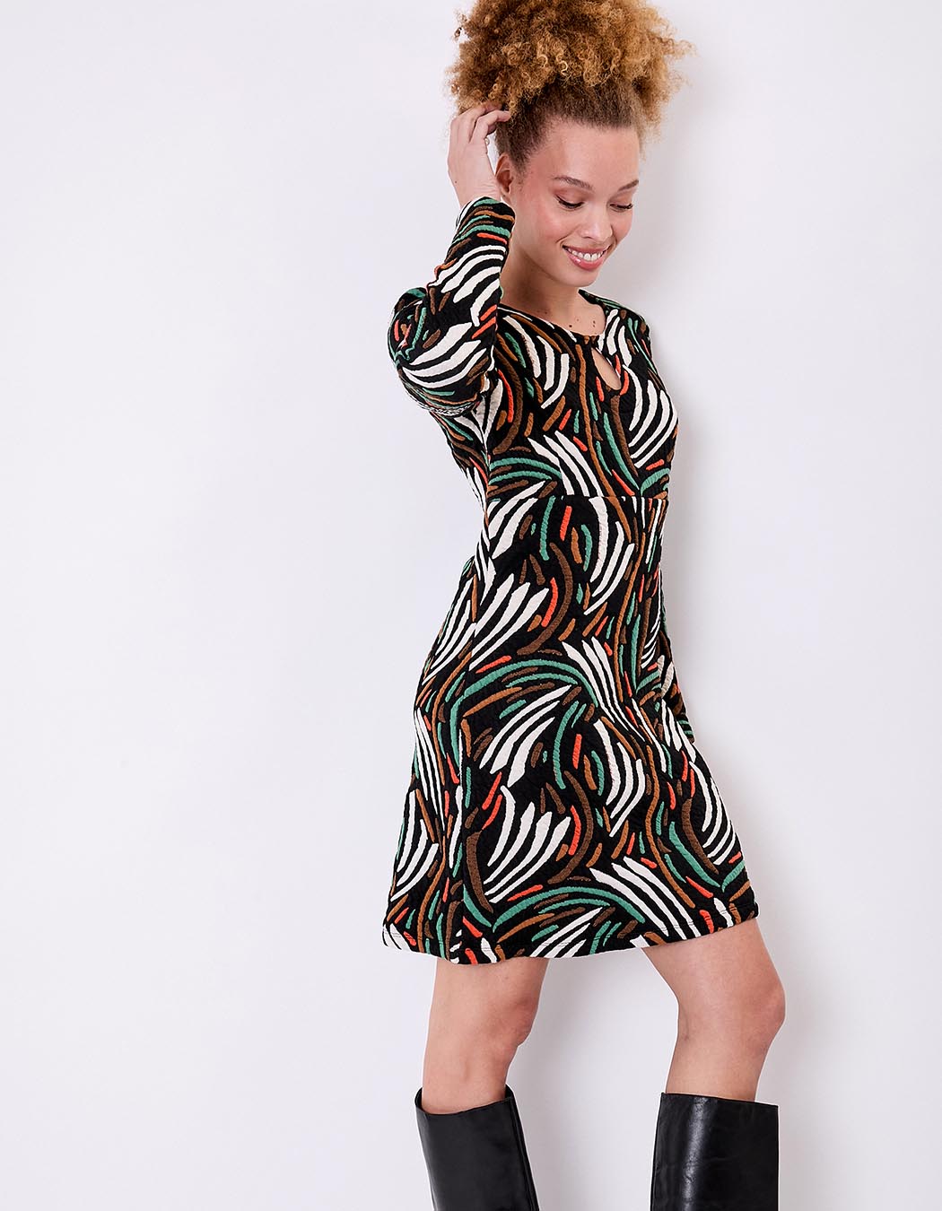 Robe maille jacquard ajustée imprimé La Fiancée