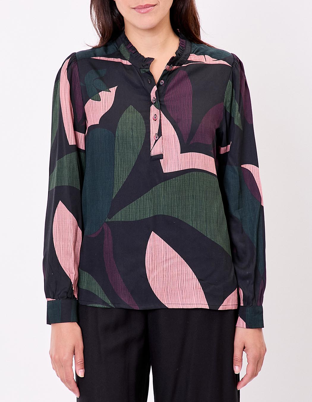 Blouse fluide volants imprimé La Fiancée