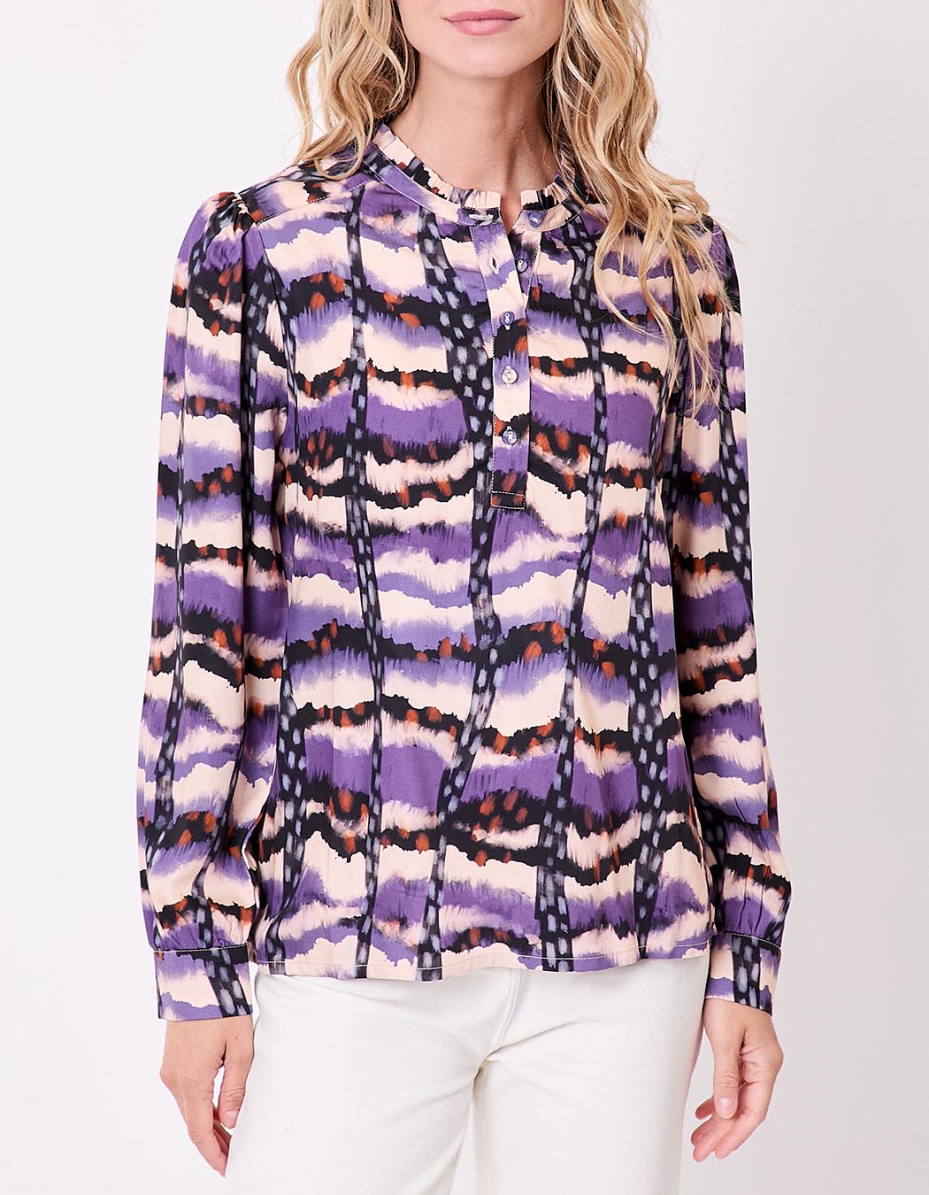 Blouse fluide volants imprimé La Fiancée