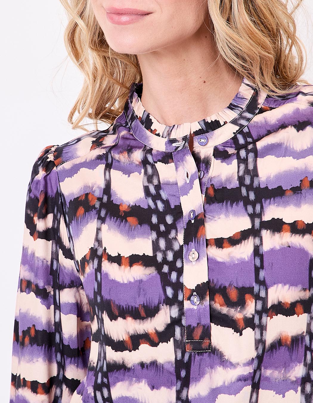 Blouse fluide volants imprimé La Fiancée