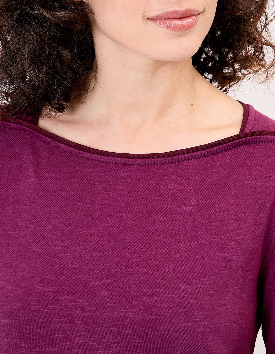 T-shirt uni coton bio col bateau imprimé La Fiancée
