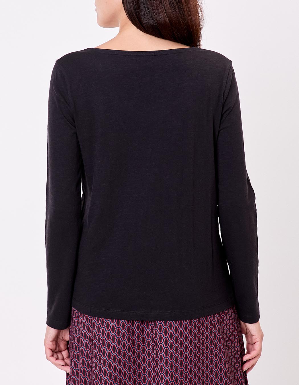 T-shirt uni coton bio col v imprimé La Fiancée