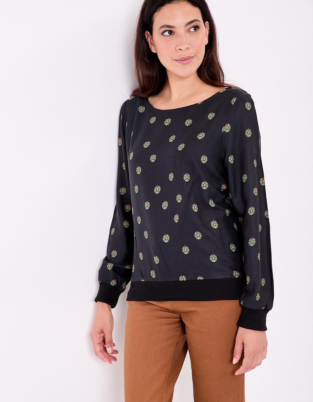 Top fluide esprit sweat imprimé La Fiancée