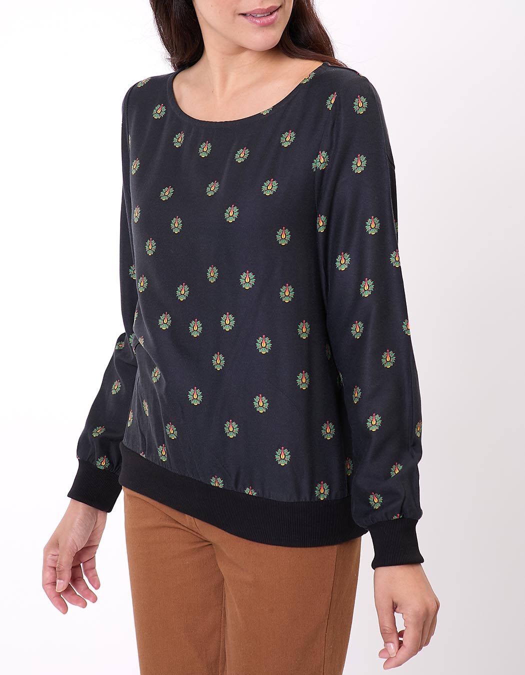 Top fluide esprit sweat imprimé La Fiancée