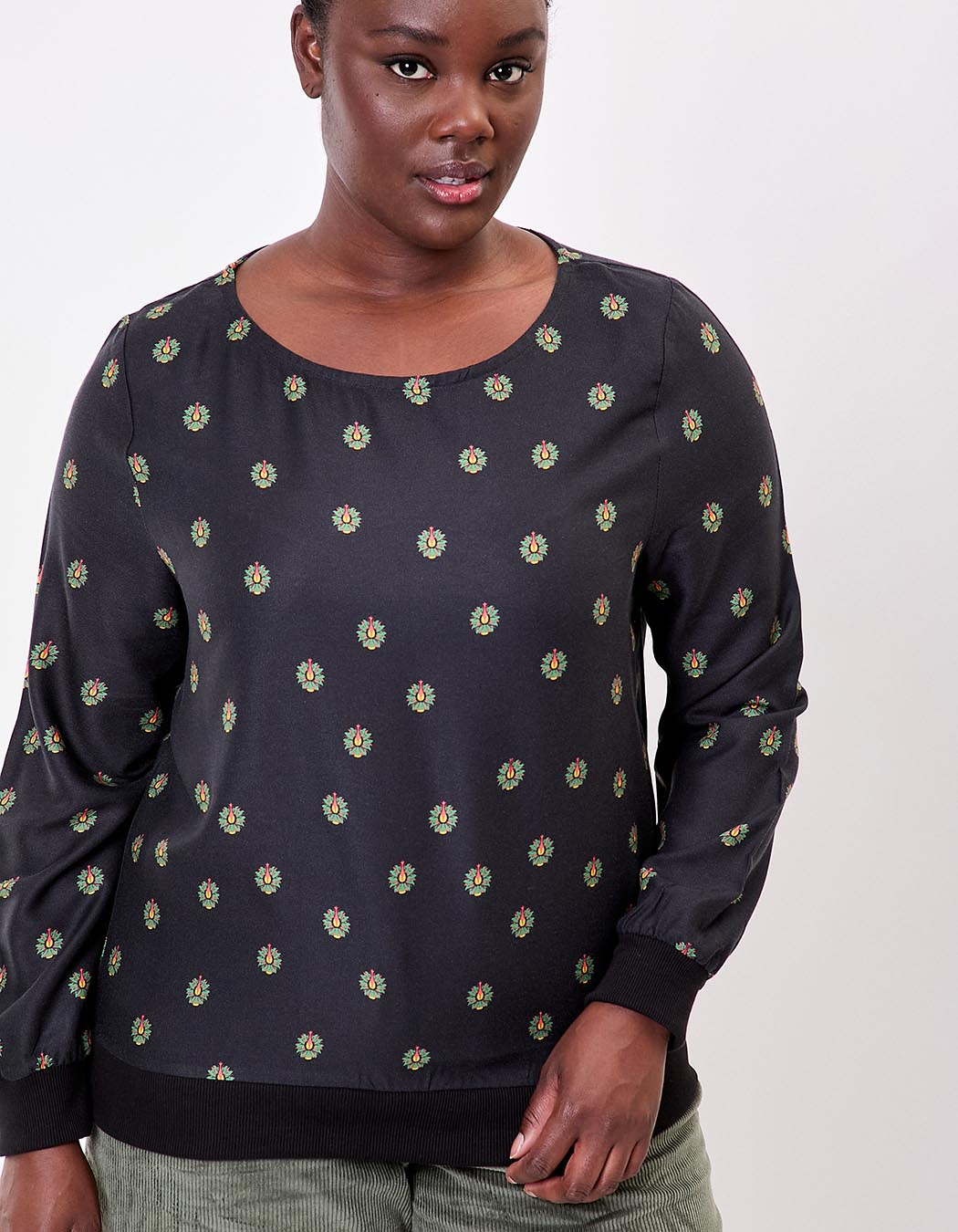 Top fluide esprit sweat imprimé La Fiancée