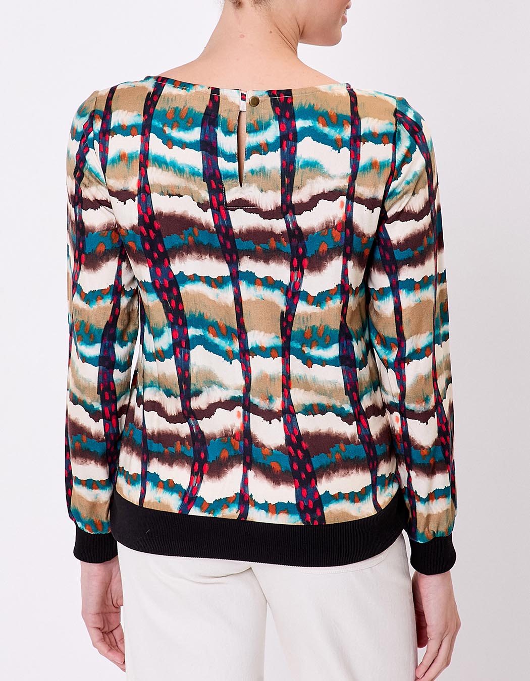 Top fluide esprit sweat imprimé La Fiancée