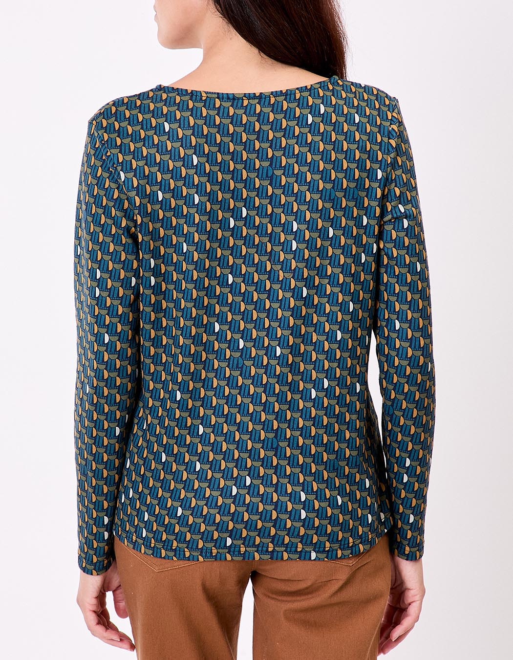 T-shirt fluide col V maille imprim&eacute; La Fianc&eacute;e