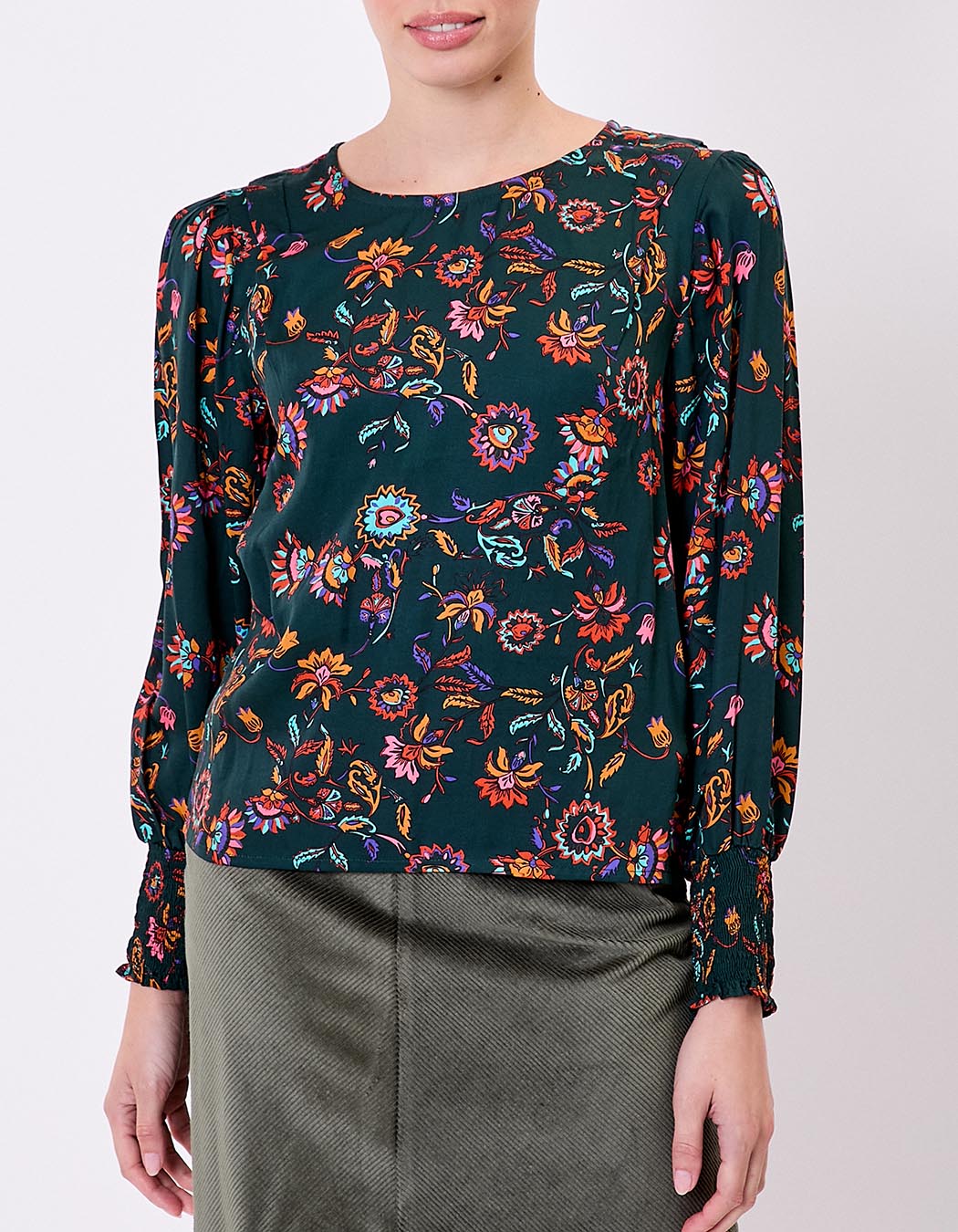 Blouse fluide satinée imprimé La Fiancée