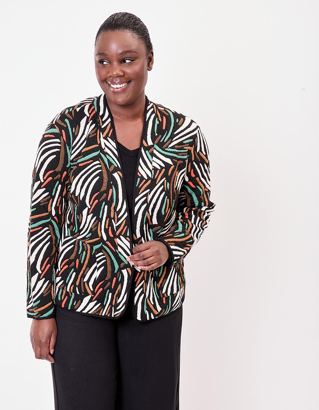 Veste souple maille jacquard imprimé La Fiancée