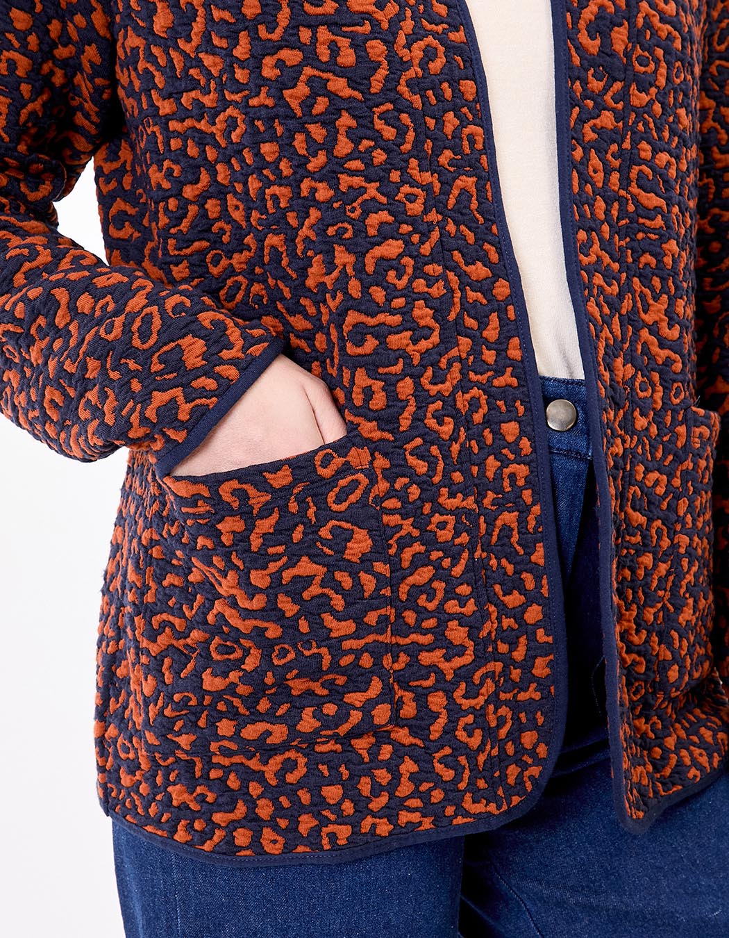 Veste souple maille jacquard imprimé La Fiancée