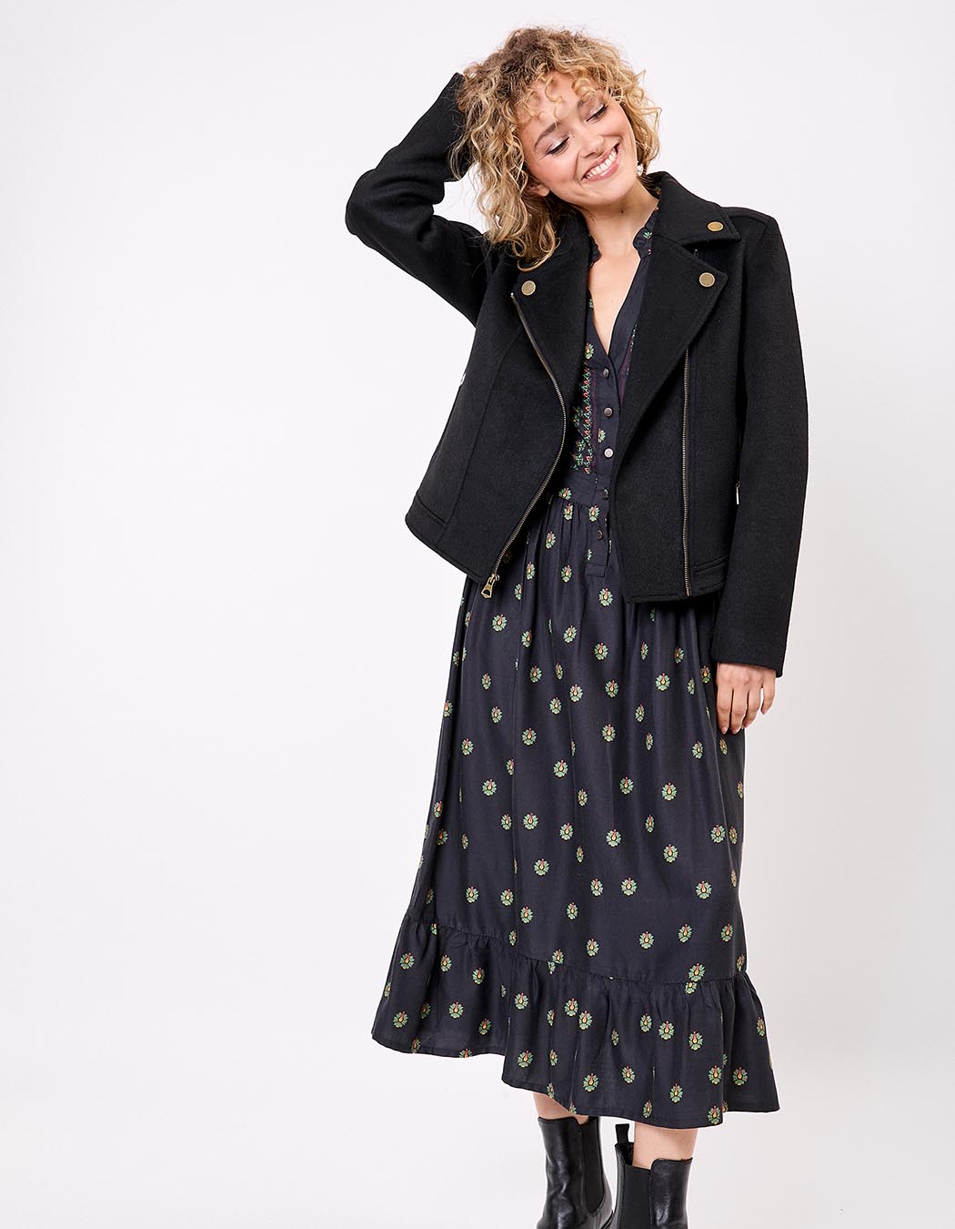 Veste courte en lainage imprimé La Fiancée