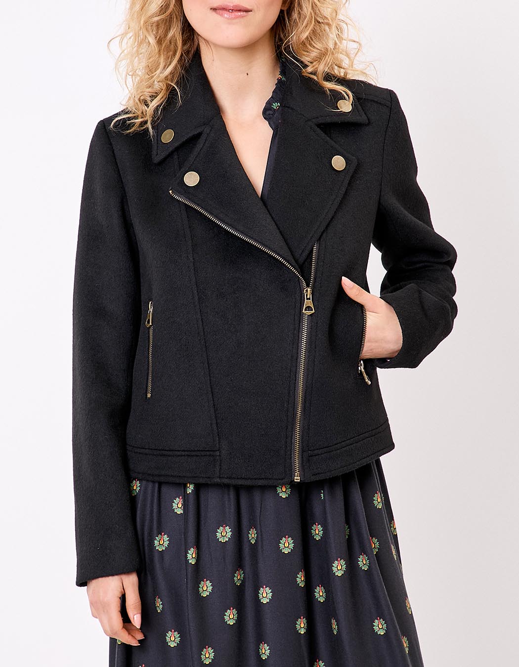 Veste courte en lainage imprimé La Fiancée