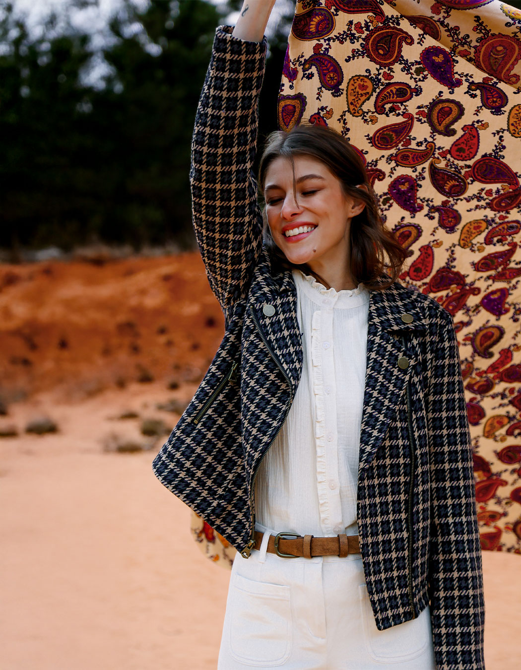 Veste courte en lainage imprimé La Fiancée