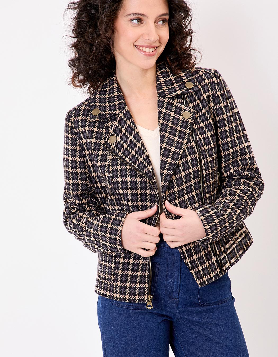 Veste courte en lainage imprimé La Fiancée