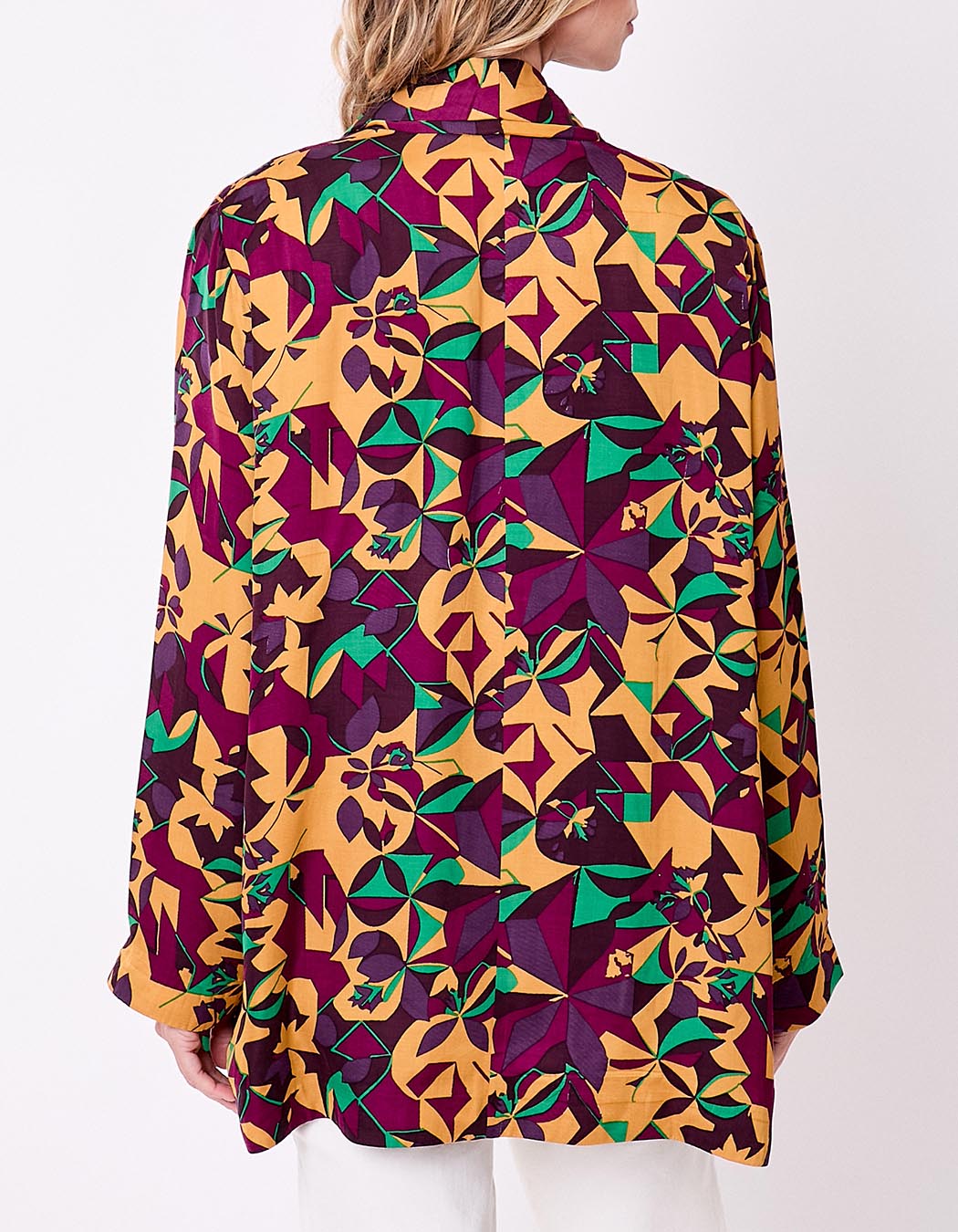 Veste kimono fluide satinée imprimé La Fiancée