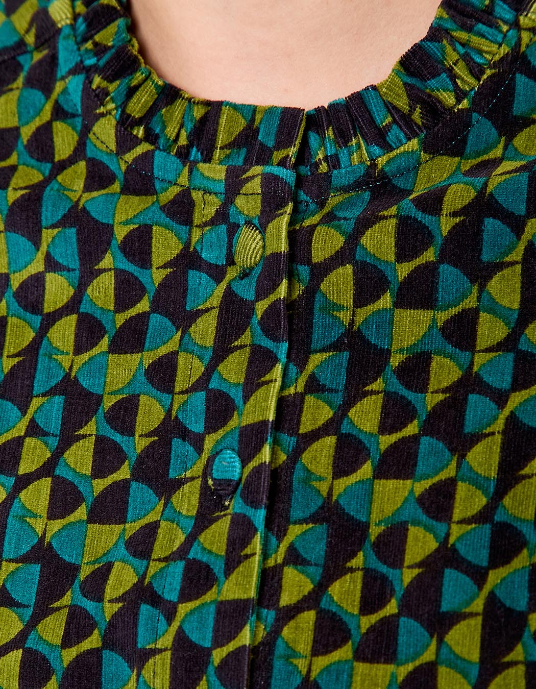 Chemise velours côtelé col rond imprimé Princesse Nomade
