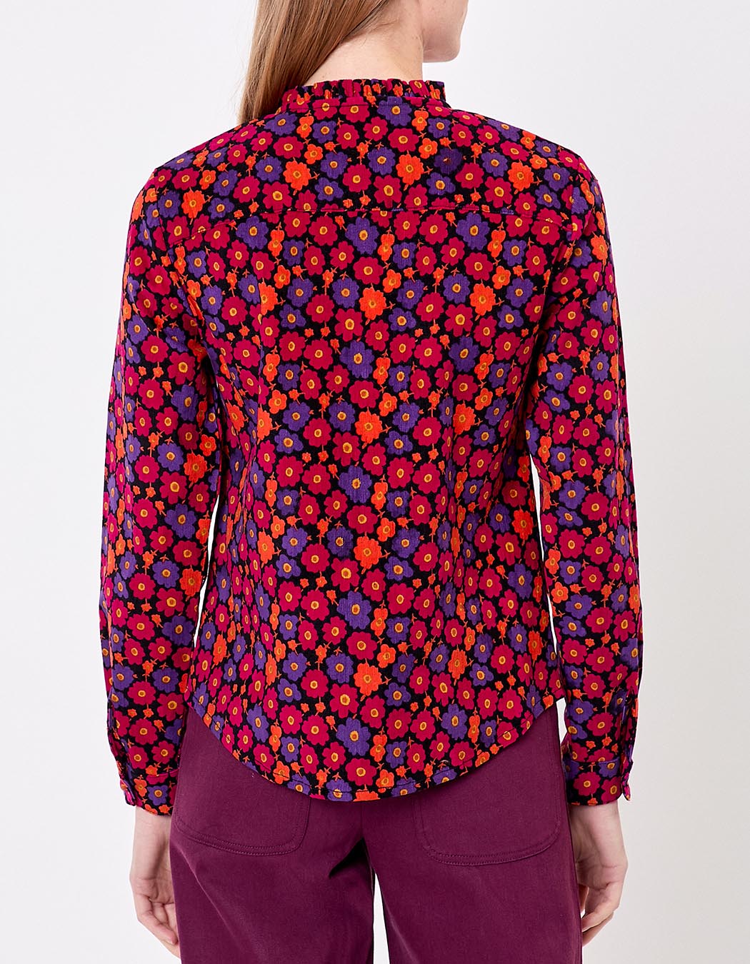 Chemise velours c&ocirc;tel&eacute; col rond imprim&eacute; Princesse Nomade