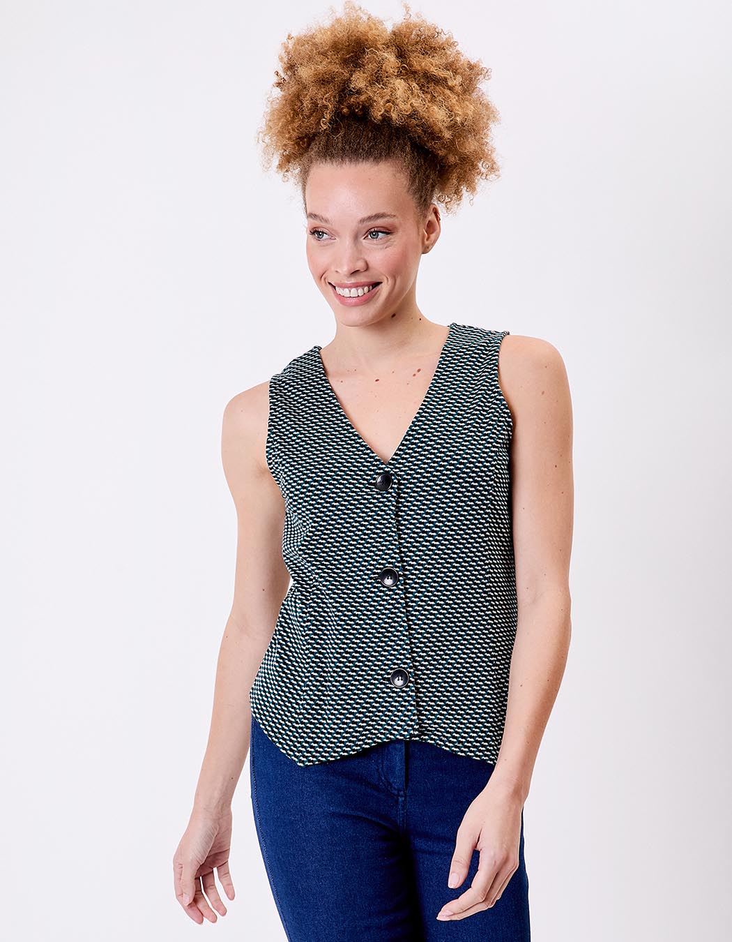 Gilet de costume maille bio imprimé Princesse Nomade